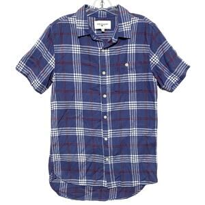 Modern Amusement Plaid Button Front Shirt Mens S Coastal Business Casual Preppy